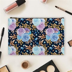 Rose Flower Pattern Cosmetic Bag (large) by designsbymallika