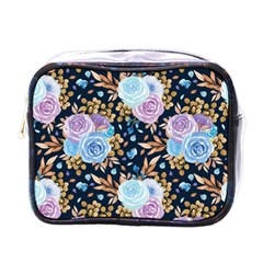 Rose Flower Pattern Mini Toiletries Bag (one Side) by designsbymallika