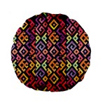 Square Pattern 2 Standard 15  Premium Round Cushions Front