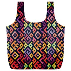 Square Pattern 2 Full Print Recycle Bag (xl) by designsbymallika