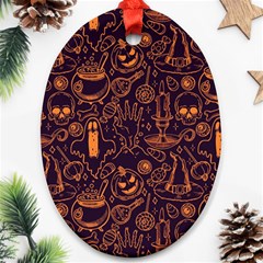 Halloween Pattern 5 Oval Ornament (two Sides) by designsbymallika