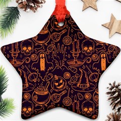 Halloween Pattern 5 Star Ornament (two Sides) by designsbymallika