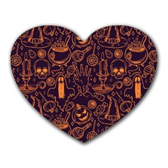 Halloween Pattern 5 Heart Mousepads by designsbymallika