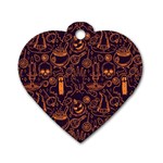 Halloween Pattern 5 Dog Tag Heart (Two Sides) Front