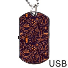 Halloween Pattern 5 Dog Tag Usb Flash (two Sides) by designsbymallika