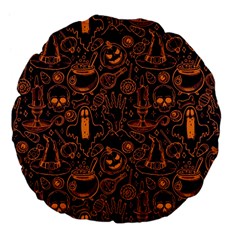 Halloween Pattern 5 Large 18  Premium Flano Round Cushions