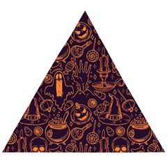 Halloween Pattern 5 Wooden Puzzle Triangle by designsbymallika