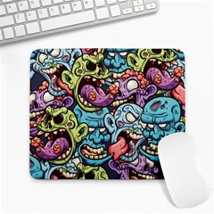 Halloween Love Chains Pattern Large Mousepads by designsbymallika