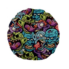 Halloween Love Chains Pattern Standard 15  Premium Flano Round Cushions by designsbymallika