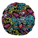 Halloween Love Chains Pattern Large 18  Premium Flano Round Cushions Back