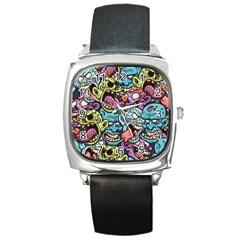 Halloween Love Square Metal Watch by designsbymallika