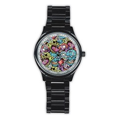 Halloween Love Stainless Steel Round Watch by designsbymallika