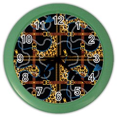 Chains Pattern Color Wall Clock by designsbymallika