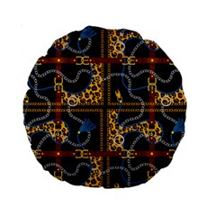 Chains Pattern Standard 15  Premium Round Cushions by designsbymallika