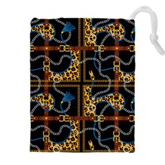 Chains Pattern Drawstring Pouch (4xl) by designsbymallika