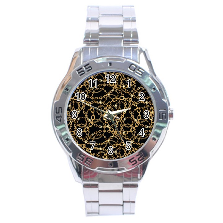 Chains Pattern 4 Stainless Steel Analogue Watch