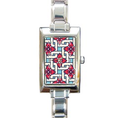 Diwali Pattern Rectangle Italian Charm Watch by designsbymallika