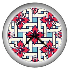 Diwali Pattern Wall Clock (silver) by designsbymallika