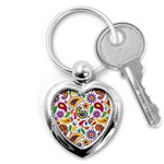 Baatik Print Key Chain (Heart) Front