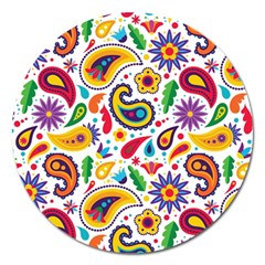 Baatik Print Magnet 5  (round) by designsbymallika