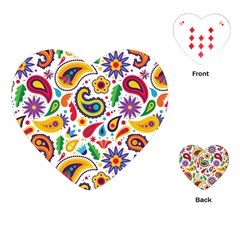 Baatik Print Playing Cards Single Design (heart) by designsbymallika