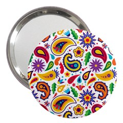 Baatik Print 3  Handbag Mirrors by designsbymallika