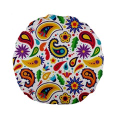 Baatik Print Standard 15  Premium Round Cushions by designsbymallika