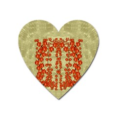 Roses Decorative In The Golden Environment Heart Magnet by pepitasart