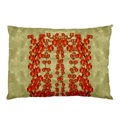 Roses Decorative In The Golden Environment Pillow Case by pepitasart