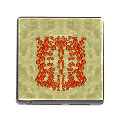 Roses Decorative In The Golden Environment Memory Card Reader (square 5 Slot) by pepitasart