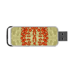 Roses Decorative In The Golden Environment Portable Usb Flash (two Sides) by pepitasart