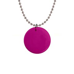 Dark Carnation Pink - 1  Button Necklace by FashionLane