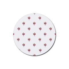 Fairy Girl Drawing Motif Pattern Design Rubber Coaster (round)  by dflcprintsclothing