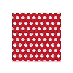 Red Polka-dot Doodles Satin Bandana Scarf by pishposhpal