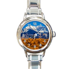 Aconcagua Park Landscape, Mendoza, Argentina Round Italian Charm Watch by dflcprintsclothing