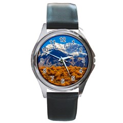 Aconcagua Park Landscape, Mendoza, Argentina Round Metal Watch by dflcprintsclothing