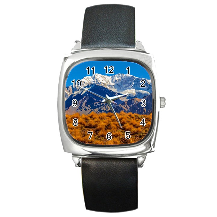 Aconcagua Park Landscape, Mendoza, Argentina Square Metal Watch