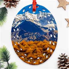 Aconcagua Park Landscape, Mendoza, Argentina Ornament (oval Filigree) by dflcprintsclothing