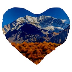 Aconcagua Park Landscape, Mendoza, Argentina Large 19  Premium Heart Shape Cushions by dflcprintsclothing