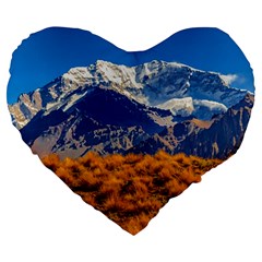 Aconcagua Park Landscape, Mendoza, Argentina Large 19  Premium Flano Heart Shape Cushions