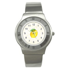 Illustration Sgraphic Lime Orange Stainless Steel Watch