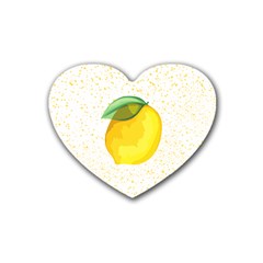 Illustration Sgraphic Lime Orange Rubber Coaster (heart) 