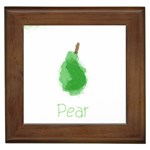 Pear Fruit Watercolor Painted Framed Tile Front