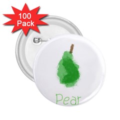 Pear Fruit Watercolor Painted 2.25  Buttons (100 pack) 