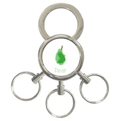 Pear Fruit Watercolor Painted 3-ring Key Chain by Mariart