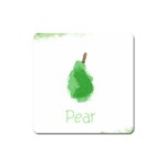 Pear Fruit Watercolor Painted Square Magnet Front