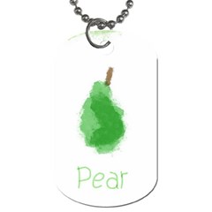 Pear Fruit Watercolor Painted Dog Tag (Two Sides)