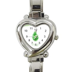 Pear Fruit Watercolor Painted Heart Italian Charm Watch by Mariart