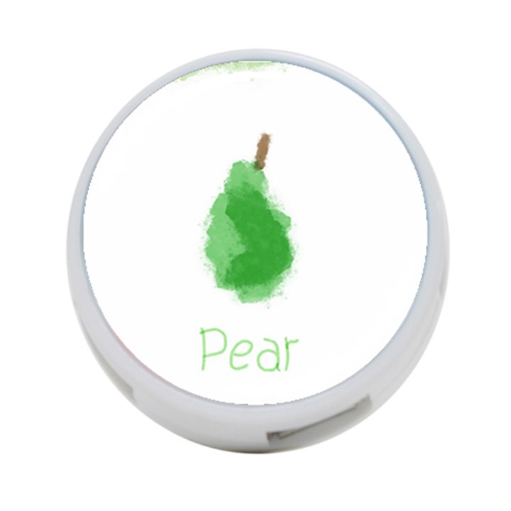 Pear Fruit Watercolor Painted 4-Port USB Hub (Two Sides)