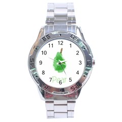 Pear Fruit Watercolor Painted Stainless Steel Analogue Watch by Mariart